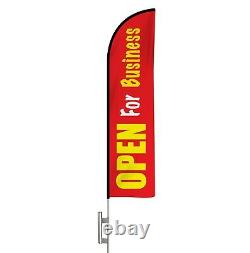 12' Feather Flutter Flag Kit with Ground Spike Restaurant, Car Repair, Food Coop