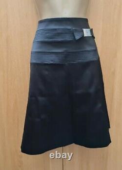 14 UK KAREN MILLEN BLACK SATIN SMART COCKTAIL FORMAL SKIRT & JACKET SUIT Outfit