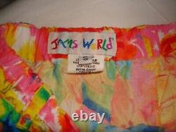 1980's Jams World Pantsuit, Outfit, Shirt Top + Pants M Wild Crazy Wearable ART