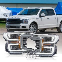 1-2Business Days arrive For 18-20 F150 Limited Chrome LED Sequential Headlights