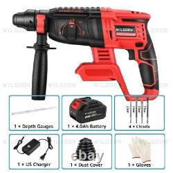 3/8 Electric Rotary Hammer Drill SDS-Plus Cordless Rechargeable Kits 1100W