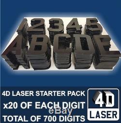 14x 3D BLACK Gel Domed Digits DIY Registration Reg Number Plate PACK SET 14