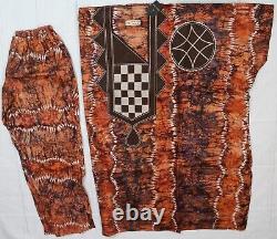 African tye and dye two pieces outfit, kaftan and pant