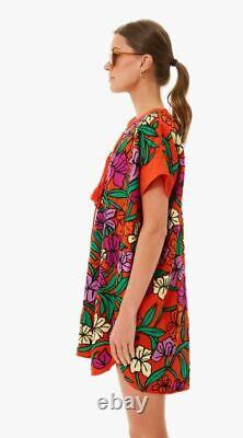 Anthropologie Roller Rabbit Jorales Kit Short Sleeve Embroidered Dress Sz M NWT