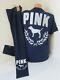 Bling Victoria Secret Pink Ensign Glitter Dog Logo Tee Shirt Legging Pant Xl Set