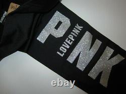 BLING Victoria Secret Pink ENSIGN GLITTER LOGO TEE T SHIRT L LEGGING PANT XL SET