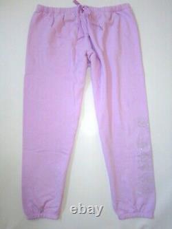 BLING Victoria Secret Pink RHINESTONE LOGO SWEAT SHIRT HOODIE PANT SET XL or 2XL
