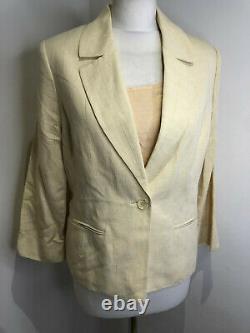 BNWT Peter Martin cream gold striped 3 piece trousers suit outfit 16 NEW smart