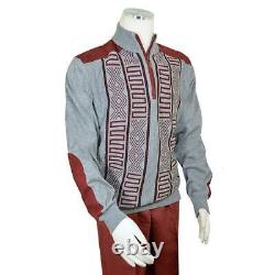 Bagazio Men's Grey / Wine Half-Zip Microsuede Sweater Outfit / Elbow Patches