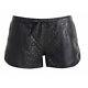 Black Cab Branded Runner Ladies Leather Shorts Sexy Outfit Size 6 Uk Xmas Sale