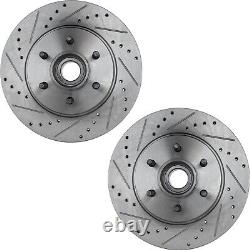 Brake Disc Brake Pad For 2004-2008 Ford F-150 Front Drilled Slotted Set of 2 RWD