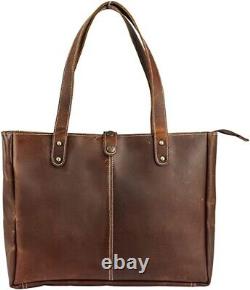 Buffalo Leather Tote Satchel Shoulder Top Handle Bag With Dopp Kit for Women