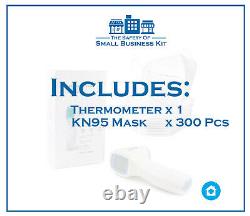 Business Safety Kit Combo Infrared Thermometer & KN95 4 Layers Mask 300 Pieces