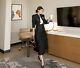 Chic Elegant Silver Black Tweed A Line Long Skirt Jacket Blazer Suit Set Outfit