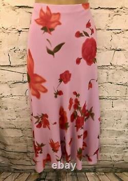Chrystiano Long Pink Chiffon Floral Special Occasion Outfit UK 12 BNWT RRP £295