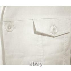 Cigar Men's White Ramie Linen Modern Fit Button Up Jacket Two Piece Outfit