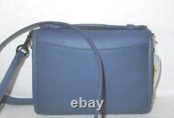 Coach Kip Turn Lock C3486 Washed Chambray Blue Leather Crossbody Handbag NWT$225