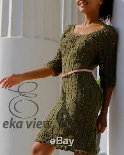 Crochet Dress Olive green horserace outfit Best dress TV appearance deep neck
