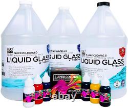 Crystal Clear EPOXY RESIN Deep Pour Liquid Glass COLORS PIGMENT KIT Table DIY
