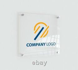 Custom Printed Clear Acrylic Sign Outdoor Office Home Business Sign+Hanging Kit