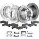 Disc Brake Rotor And Pad Kit For 2001-2006 Silverado 3500 Front And Rear Drilled