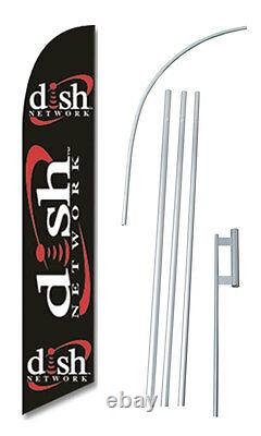 Dish Network Banner Flag Sign Windless Complete Kit Tall Business 2.5