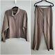 Eileen Fisher Taupe Wool 2-piece Pant Set Outfit V-neck Euc Women's Size Medium
