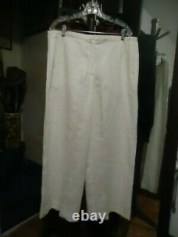 Escada Sport White Linen Jacket (L) & Pants (44) Suit Outfit