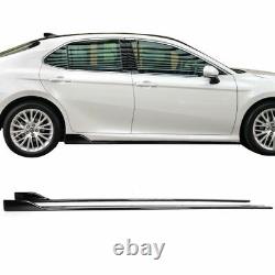 Fits 2018-2021 Toyota Camry Set of 2 Side Skirts Body Kit Extensions Gloss Black