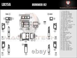 Fits Hummer H2 2008-2009 Large Premium Wood Dash Trim Kit
