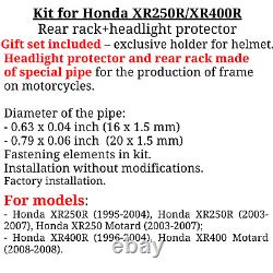 For Honda XR400R Rear rack XR 400 Headlight protector Guard XR 400 R Kit, Bonus