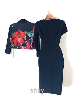 Frank Lyman Multi Colour Floral 2 Piece Outfit Bolero&dress Suit Size Uk 12