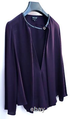 Giorgio Armani Women's Purple Blouse and Skirt Outfit 100% Silk Crepe Gorgeous