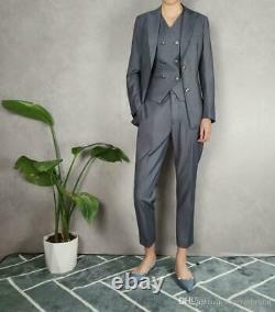 Gray Women Suits 3 Pieces Pantsuits Formal Outfit For Weddings Tuxedos Custom