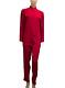 Harari Silk Red Tunic Jacket, Pants & Top Outfit Mandarin Collar Sz M