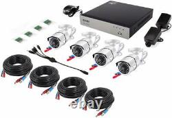 HD 4 Camera 1080P TVI DVR Outdoor Home Surveillance Security System Kit 1TB HD