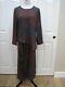 Harari Silk Asian Outfit Gray/apricot Pull-on Maxi Skirt Sze S/ Draped Top Sze M