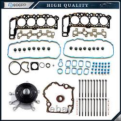 Head Gasket Bolts Set Water Pump Cover Gasket For 02 Jeep Grand Cherokee 4.7L
