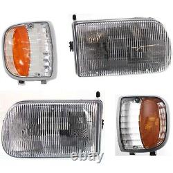 Headlight Kit For 1994-1997 Mazda B2300 Left and Right With Corner Lights