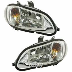 Headlights Headlamps Left & Right Pair Set for 03-18 Freightliner M-2