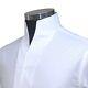 High Collar White 100% Cotton Shirt For Men Tall Open Neck Wedding Grooms Outfit