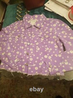 Hot! Women's Bbj Los Angels Lavender/daisy Jean Outfit Jacket/skater Jeans Nwt S