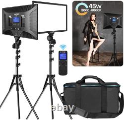 IVISII 2 Pack Dimmable Bi-color 480 LED Video Light Photography Lighting Kit