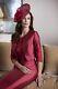 John Charles Red Satin Dress Suit Embellished Lace 26156 Mother Outfit 10 38