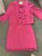 Kate Spade Pink Jewel Buttons 2 Pieces Outfit Suit Jacket And Skirt Us Size 8