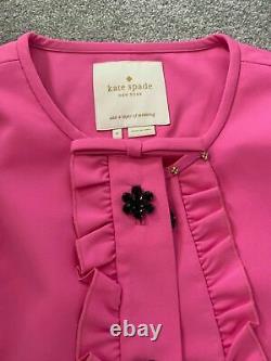 Kate Spade pink Jewel buttons 2 pieces outfit suit jacket and skirt US size 8