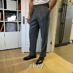 Kit Blake Mens Pleated Houndstooth Trousers Size 32 Waist
