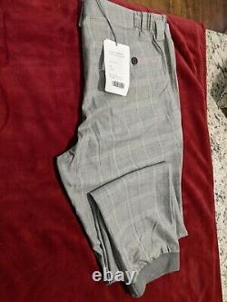 Kit and Ace Executive Jogger Mens Size 38 Pants Grey Plaid NWT! MSRP $228