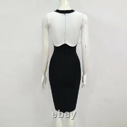 Knit Bandage Bodycon Black Midi Dress With Gold Buttons Elegant Outfit