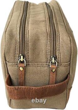 Leather Duffel Travel Luggage Bag With Dopp Shaving Kit for Men & Women Gift